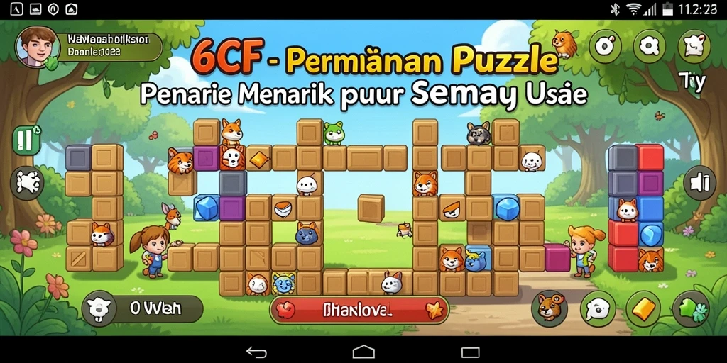 Tampilan gameplay 6CF yang seru dan menantang di layar.