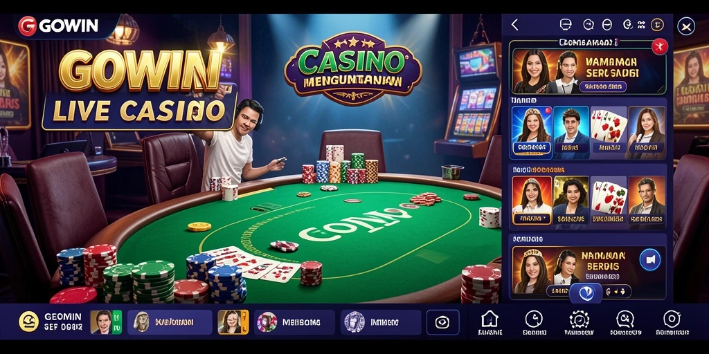 Tampilan gameplay Live Casino GOWIN yang seru dan mendebarkan.