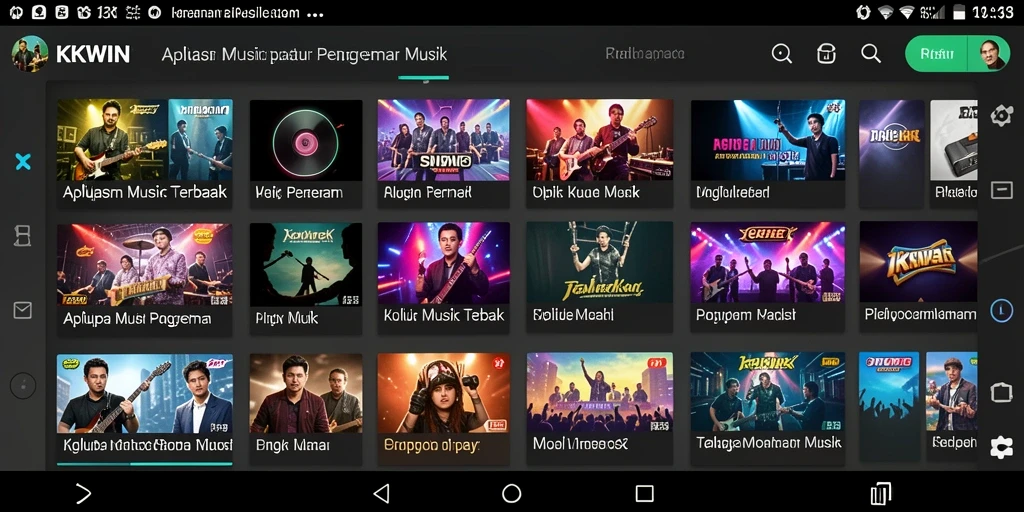 Tampilan gameplay KKWIN dengan antarmuka musik yang menarik.