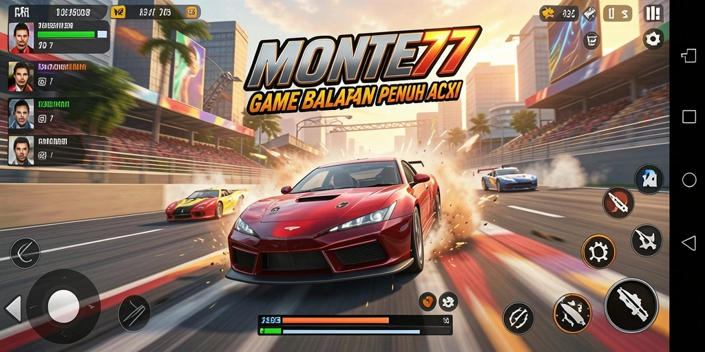 Gameplay Racing mendebarkan di MONTE77 dengan mobil cepat dan lintasan menantang.