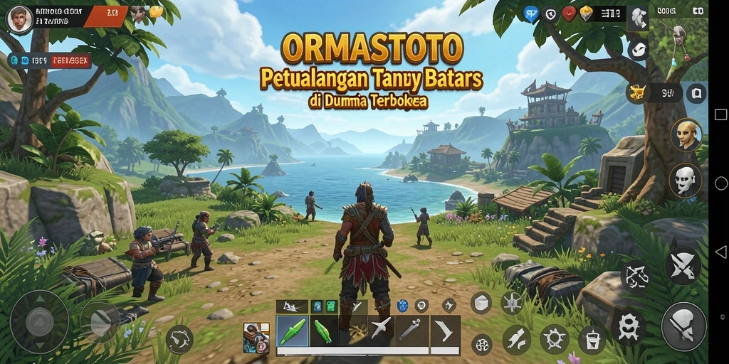 Tangkapan layar gameplay ORMASTOTO menampilkan eksplorasi yang menakjubkan di dunia terbuka.