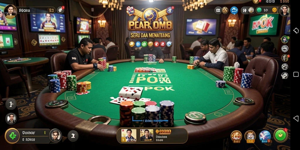 Screenshot RPOK menampilkan gameplay Poker yang seru dan mengasyikkan.